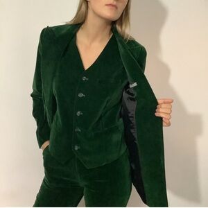 NEW - Women's Velvet Suit 3-Piece Jacket/Vest/ Pants Tuxedos for Dinner Party